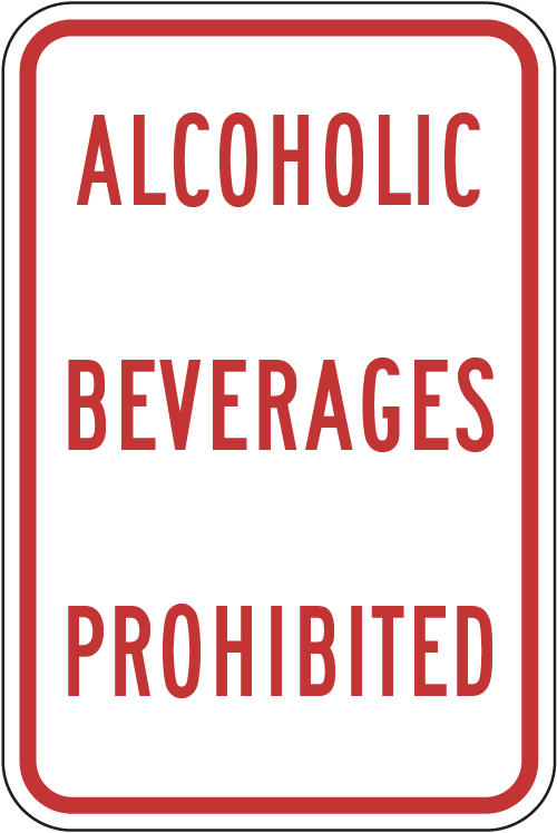 Alcoholic Beverages Prohibited sign