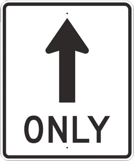 R3-5ARA23 Straight Ahead ONLY Sign (with Up Arrow) 30 Straight Ahead ONLY Sign (with Up Arrow) 30 x36 R3-5ARA23 - image 1