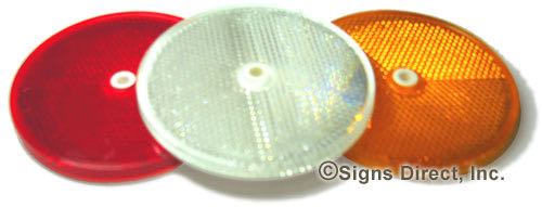 Amber, Red or White  3-1/4 inch  diameter reflector buttons - plastic backing RF-1 - image 1