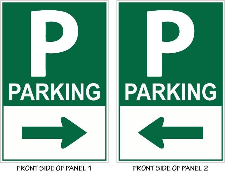 Black Signicade Deluxe with two directional Parking signs v001 SD-140BK-PLUS-Parking-001 - image 2