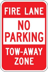 Fire Lane - No Parking - Tow-Away Zone (red/white) 12 x18  SD-R-401RA5 - image 1