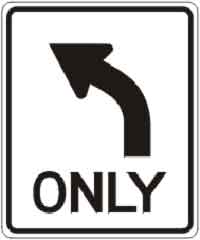 Left Turn Only (Symbol) R3-5LRA23 - image 1