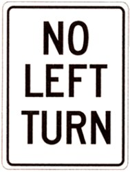 No Left Turn sign R3-2ARA9 - image 1