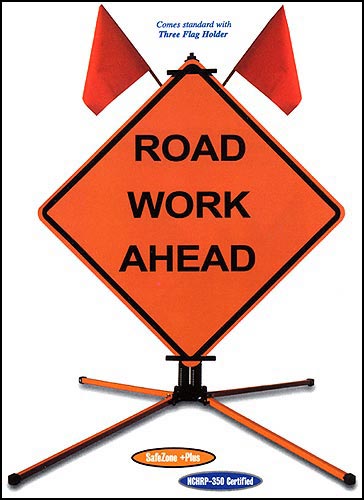 SafeZone Spring Metal Sign Stand/Holder for Road Construction 