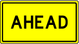 36 x20  -  AHEAD  sign W16-9 36
