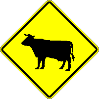 30 X30  Sign - Cattle Crossing Symbol W11-4SRA22 - image 1