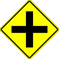 30 X30  Cross Road Symbol sign W2-1RA22 - image 1