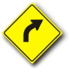 Diamond - Road Curves Right Symbol sign W1-2RRA - image 1