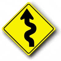 W1-5LRA22 30 30 Diamond - Winding Road Left Symbol W1-5LRA22 - image 1