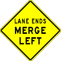 Lane Ends - Merge Left 36 x36  W9-2RA27 - image 1