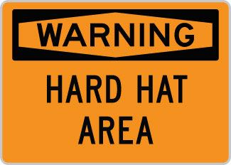 OSHA Safety Sign : Warning - Hard Hat Area OSHA-WarningSign-0108 - image 1