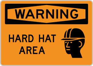 OSHA Safety Sign : Warning - Hard Hat Area SYMHATHEAD OSHA-WarningSign-0109 - image 1
