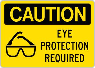 OSHA Sign : Caution - Eye Protection Required SYM EYE PRO OSHA-CautionSign-0114 - image 1