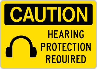 OSHA Caution Sign: Hearing Protection Required SYM EAR PRO OSHA-CautionSign-0121 - image 1