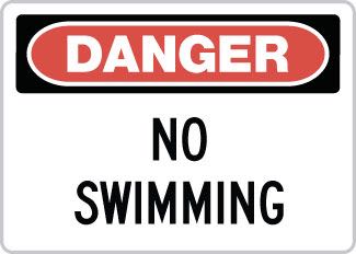 OSHA Safety Sign : Danger - No Swimming OSHA-DangerSign-0163 - image 1