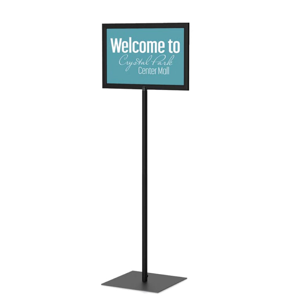 Black 17x11 indoor pedestal base sign stand SD-SF5S-SQ-X-H-B - image 1