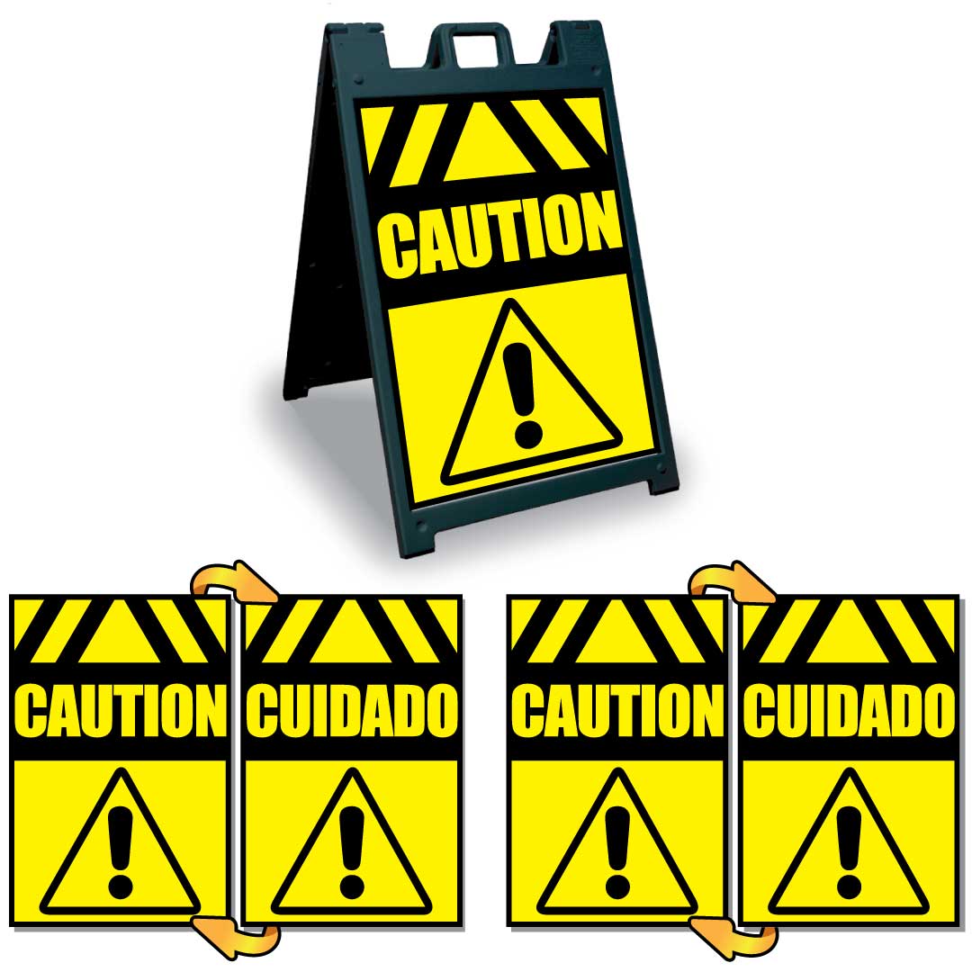 Black Signicade Deluxe with two Caution signs SD-140BK-Plus-Caution-001 - image 1