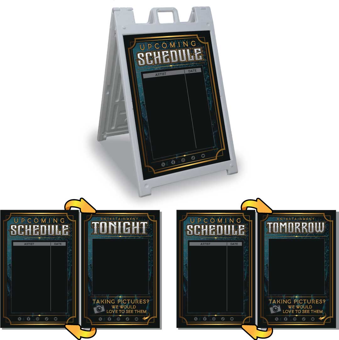 Gray Signicade Deluxe with two Entertainment signs v001 SD-140GRAY-ENTERTAIN-PLUS-V001 - image 1