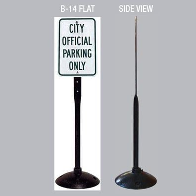 Iron Pedestal Base with one Custom 063 Aluminum Sign SD-B14-FLAT-With-063-Non-Ref-Sign - image 1