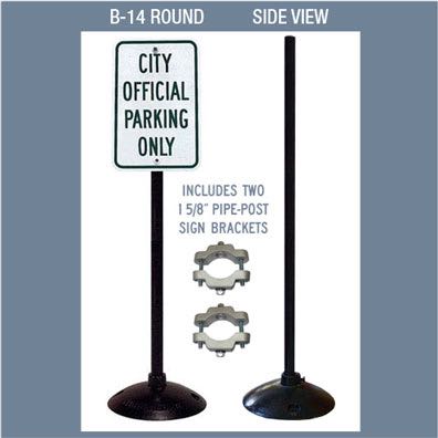 B-14 Pedestal Base with round post (2-sided) SD-14-with-ROUND-2SIDE-BRACKET - image 1