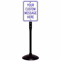 Post & Pedestal Base with Custom Sign