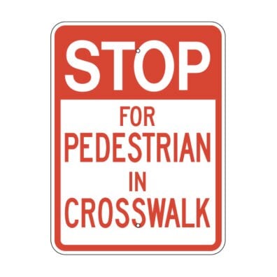 18 inch x24 inch  Sign - Stop for Pedestrian in Crosswalk G-10RA - image 1