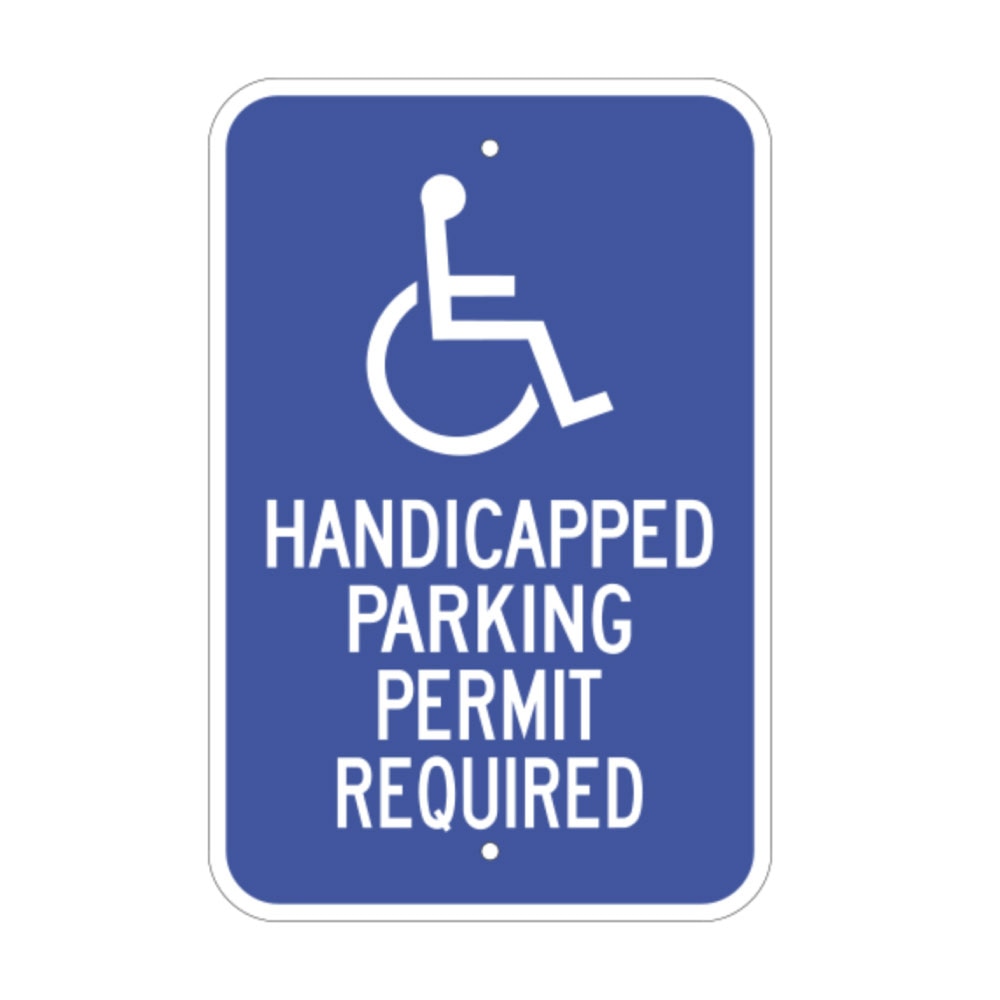 12 inch x18 inch  Handicapped Parking - Permit Required SD-G-53RA5 - image 1