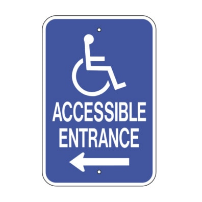 12 inch x18 inch  Handicap Accessible Entrance - Arrow Pointing Left G-65L - image 1