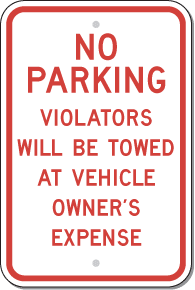 12 inch x18 inch  No Parking - Violators will be Towed... / .080 inch  thick SD-R-400RA5 - image 1