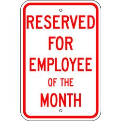 12 inch X18 inch  Reserved for Employee of the Month Sign SD-R-110RA5 - image 1