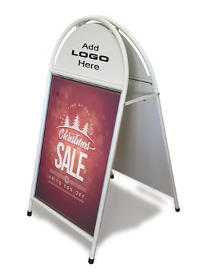 White A-Frame Sign Stand with rounded top SD-RTA-WHT - image 1