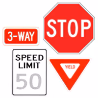 Regulatory Traffic Control Signs WITHOUT Arrows