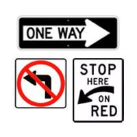 Regulatory Traffic Control Signs with ARROWS