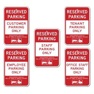 063 Non Reflective Reserved Parking Sign with various legends sd-reserved-parking-variations-063 - image 1