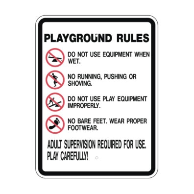 18 inch x24 inch  Playground Rules S2-10RA9 - image 1