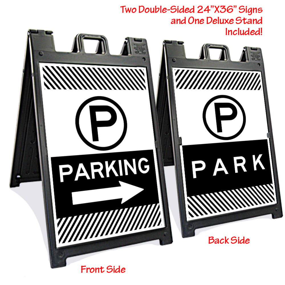 Black Signicade Deluxe with two Directional Parking v002 SD-140BK-PLUS-Directional-Parking-002 - image 1