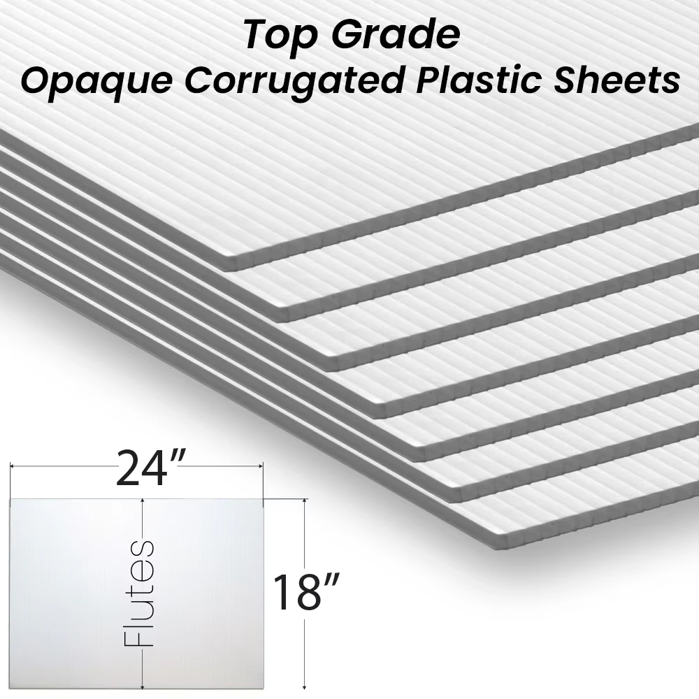 V White Blank Sign Sheets Corrugated Plastic 18" x 24" 4mm 