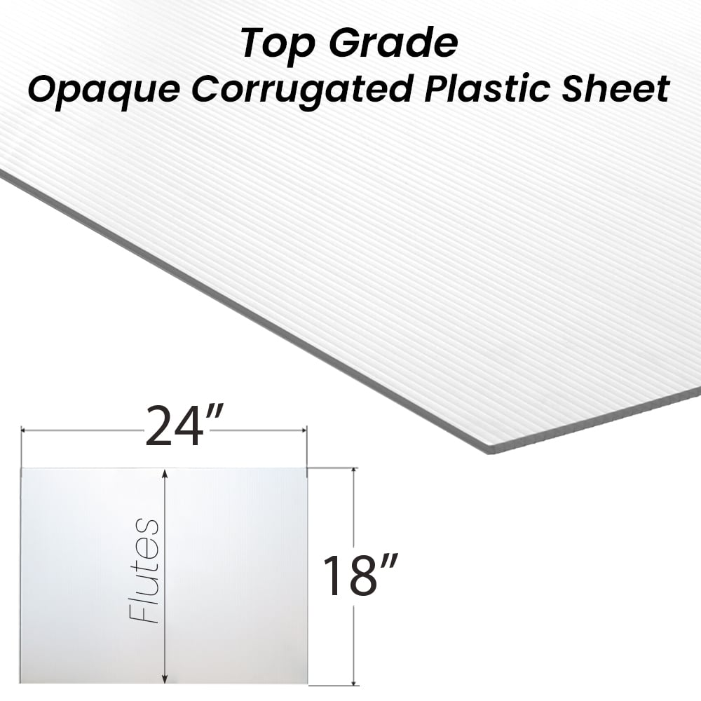 5 pack WHITE CORRUGATED PLASTIC SHEET 18 X 24 VERTICAL