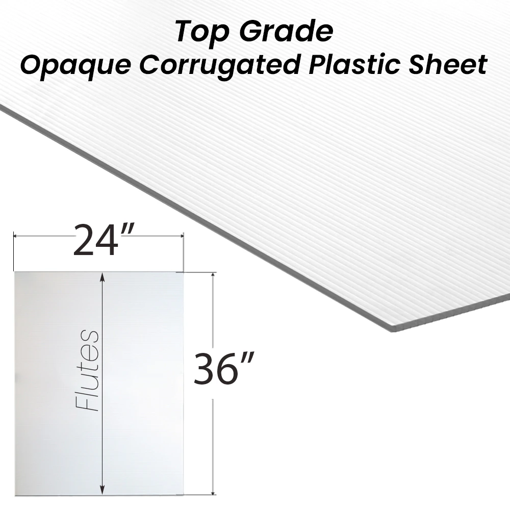 36 x 24 Corrugated Plastic Sheets - Short Flute White - USCutter