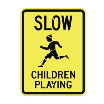 Slow - Children Playing (Warning Sign) SD-G-8RA9 - image 1