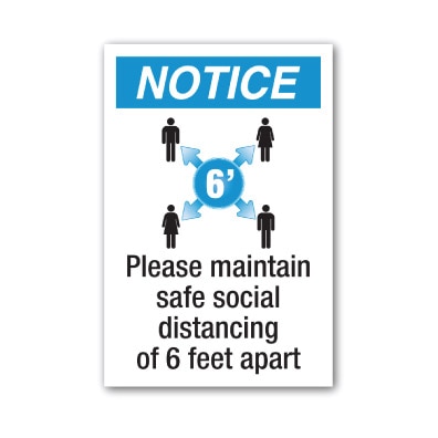 24 x36  4mm Coroplast Social Distancing Sign - One Sided SD-4mm-printed-24x36-social-distancing - image 1