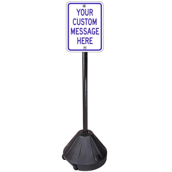 Tip'n Roll Portable Sign Pole with one Custom 12 x18  reflective aluminum sign SD-TNR-PP-2-PLUS-1218-custom-sign - image 1