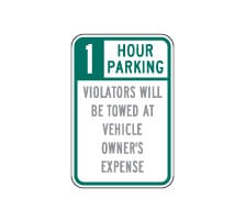 Template-12x18-Custom-ONE-HOUR-PARKING-Violators-Will-Be-Towed