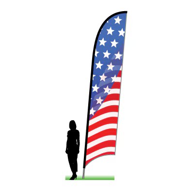 Feather USA flag with ground spike, flag pole and bag Sd-Feather-USA-Spike-Kit - image 1