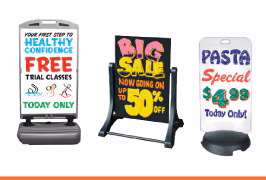 Write-On/Wash-Off Markerboard Sign Stands
