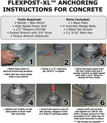 8' Galvanized FlexPost XL with Concrete Mounting Solution XL-9PSK-C - image 4