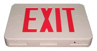 Basic LED Exit Sign - Red with Battery Back Up sd-FD3SCR-R - image 1