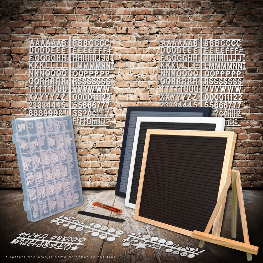 12 inch felt letter-board kit. Black Frame. Gray Felt. 1175-tab-ltr-brd-blk-KIT - image 9