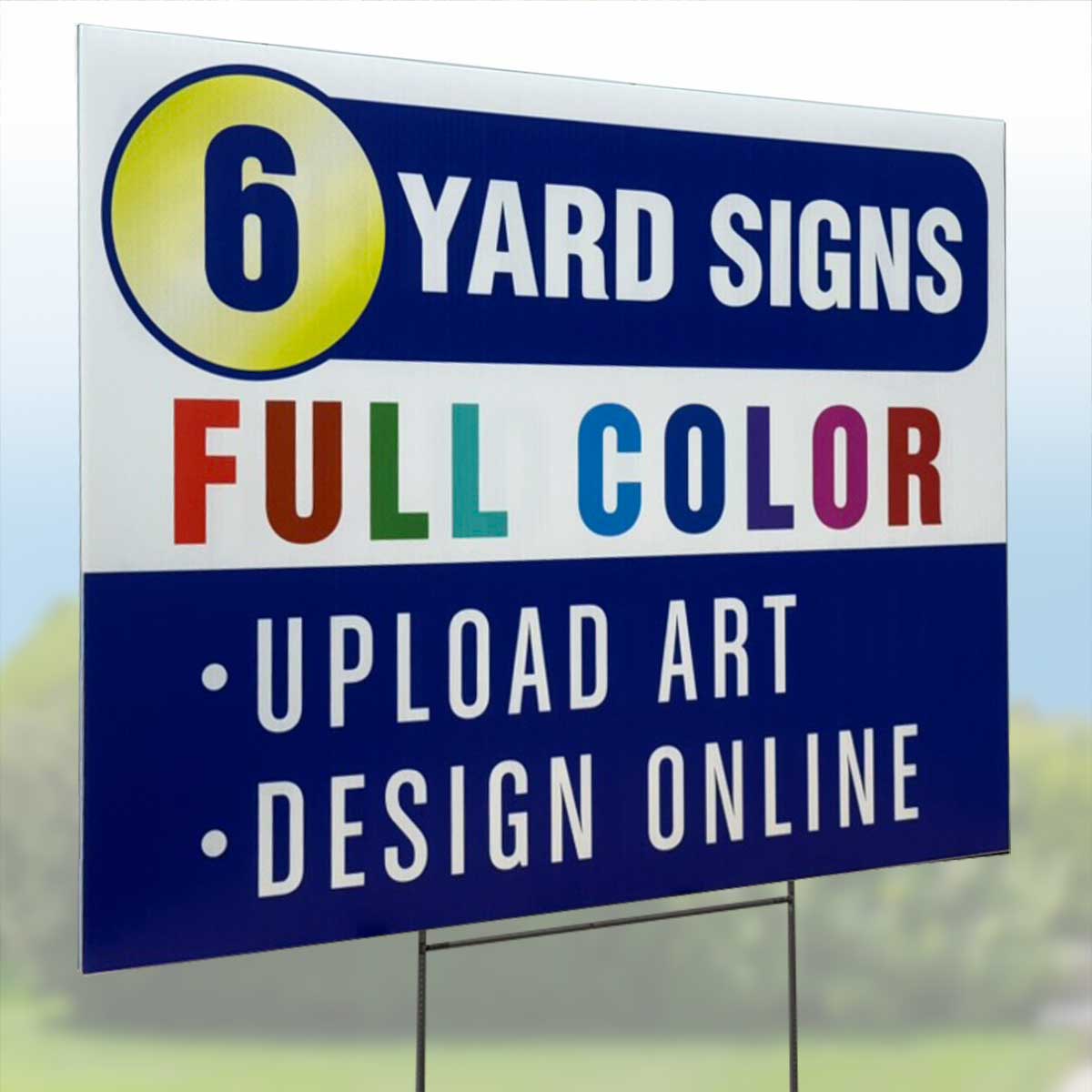 (6) Econo 9 gauge H-Frames with (6) Custom Two Sided Full Color 24 x18  Signs SD-CSTM-4M-2418-2S-PLUS-CORO1024-6pk-WS - image 1