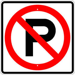Square No Parking Signs (with Symbol) R8-3S - image 1